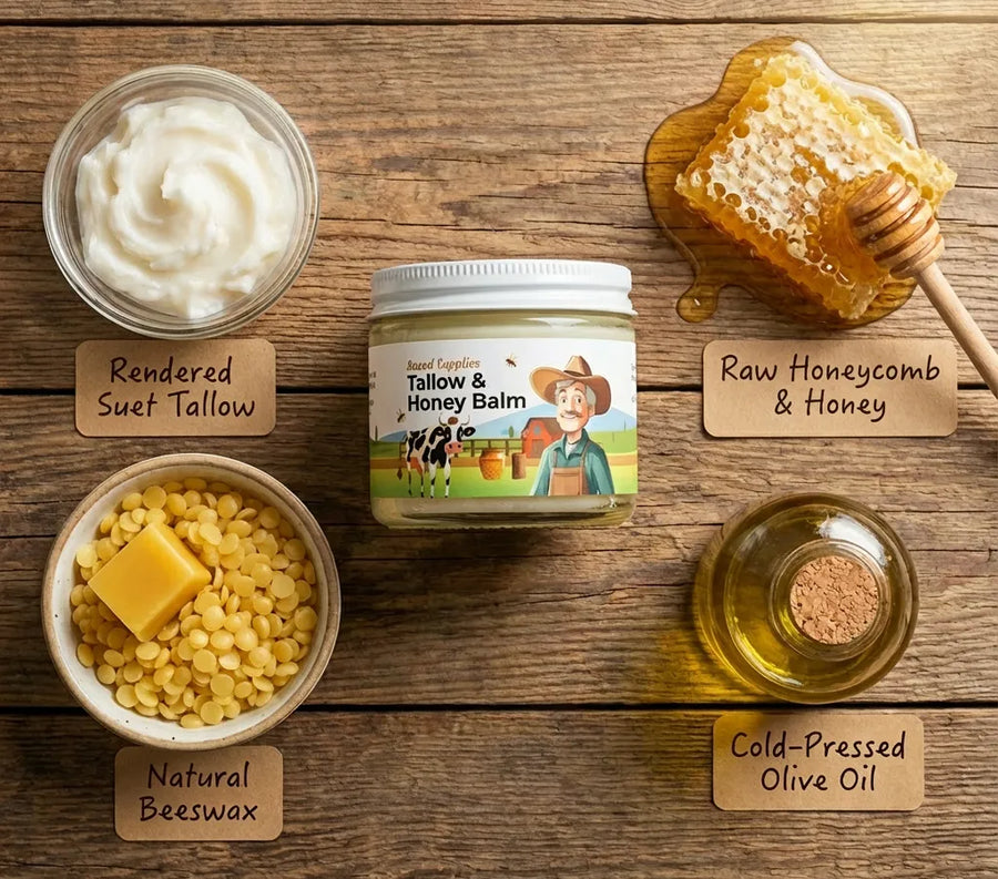 Before and after using Tallow and Honey Balm