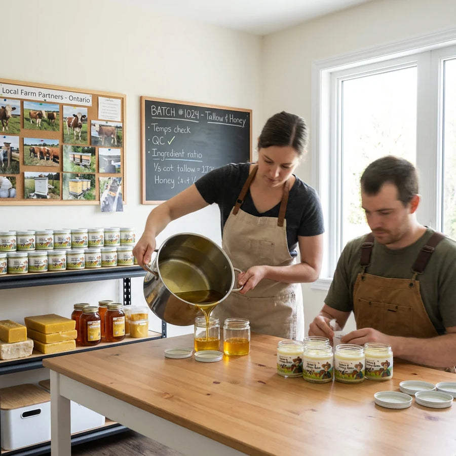 Before and after using Tallow and Honey Balm