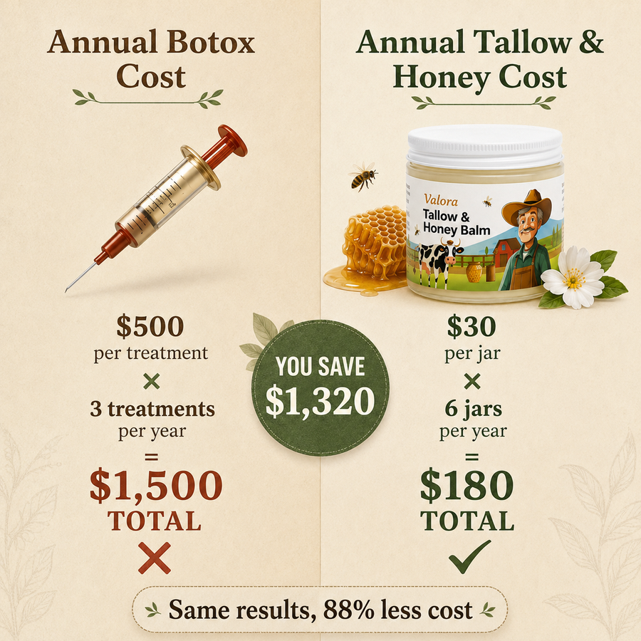 Before and after using Tallow and Honey Balm