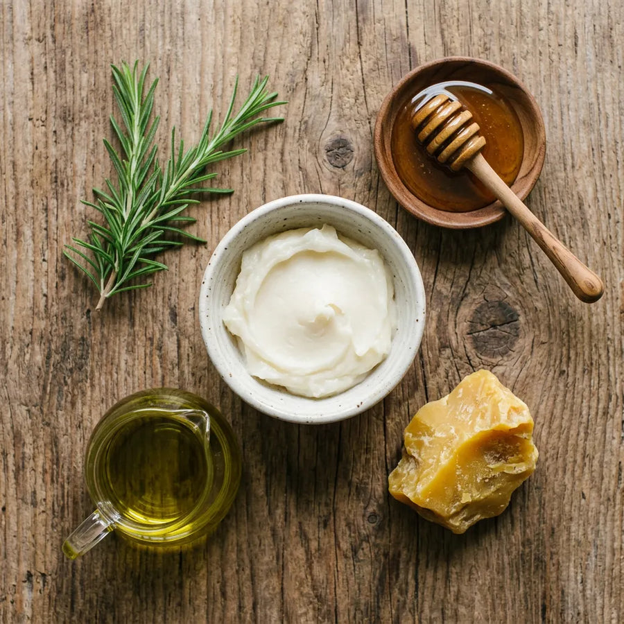 Before and after using Tallow and Honey Balm